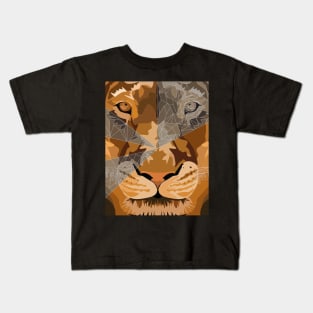 Lion Big Cat 3d Line Kids T-Shirt